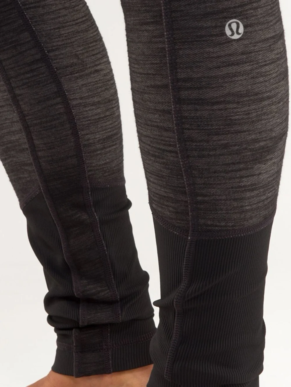 Lululemon Work It Out Moto Leggings 4 Pique Gray Black Zip Pocket Moto Panel